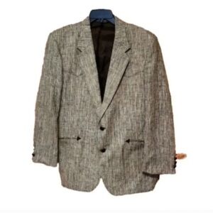 Vintage Panhandle Slim Sport coat Cowboy Western size 46R linen silk blend tweed